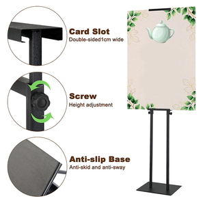 Jh-mech Bệ có thể thu vào mạnh mẽ sàn đứng dấu hiệu chủ dễ dàng để thiết lập hai mặt có thể điều chỉnh áp phích hiển thị đứng - Product Image 1