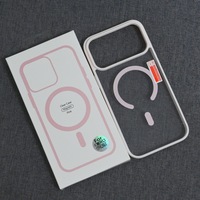 Étui de téléphone en acrylique mat de luxe pour iPhone 11 12 13 14 15 16 17 Pro Max Air Plus, coque arrière magnétique avec pare-chocs
