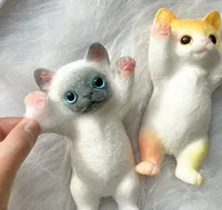 Jouet Squishy Chaton Viral, Chat Réaliste Floqué, Jouet à Presser en TPR Souple, Anti-stress Animal pour Décoration Esthétique de Chambre, de Bureau, Cadeau pour Adulte