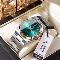 Montre-bracelet à quartz verte bon marché pour hommes d'affaires vente en gros bonnes marques cadran 42mm diamètre 20mm boîtier en alliage bande 20mm Relogio Company