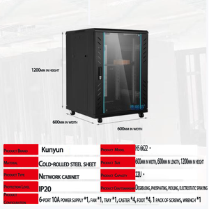 Trong kho gometal 19-inch SPCC thép cán nguội trung tâm dữ liệu máy chủ giá tùy chỉnh kích thước máy tính mạng tủ bao vây 9U 15U - Product Image 6