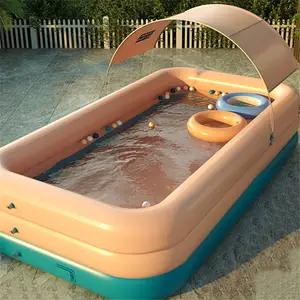 Piscine gonflable pour enfants, Mini coussin d'air, baignoire avec parasol, 10mm d'épaisseur