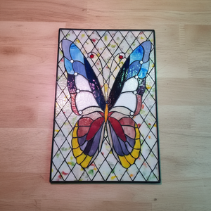 Panneaux de <span class=keywords><strong>vitrail</strong></span> décoratifs pour fenêtres et portes, art décoratif, panneaux de <span class=keywords><strong>vitrail</strong></span> en forme de <span class=keywords><strong>papillon</strong></span>, animaux, <span class=keywords><strong>Tiffany</strong></span>, panneau de <span class=keywords><strong>vitrail</strong></span> suspendu - Product Image 1