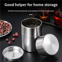 Vente en gros de nouveaux pots de cuisine personnalisés, hermétiques, à double couvercle, en métal, pour café, matcha, thé, boîte à thé en acier inoxydable 304
