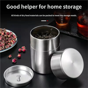 Bán Buôn Thiết Kế Mới Tùy Chỉnh Nhà Bếp Hộp Kín Đôi Nắp Kim Loại Cà Phê Matcha Trà <span class=keywords><strong>Caddy</strong></span> 304 Thép Không Gỉ Trà <span class=keywords><strong>Caddy</strong></span> - Product Image 2