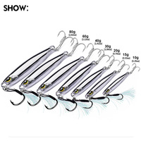 Nouvelles leurres de pêche en métal chromé électrolytique miroir 10g-80g pour la pêche en eau salée, leurres de traînée et de lancer