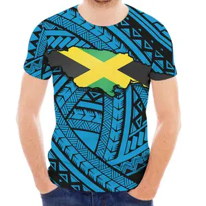 Jamaica国旗涤纶t恤定制t恤个性化休闲健身房T恤上衣短袖t恤男士时尚2021