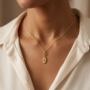 <span class=keywords><strong>Collana</strong></span> <span class=keywords><strong>con</strong></span> Ciondolo a Forma <span class=keywords><strong>di</strong></span> Cuore Hamsa Placcato Oro 18K Gemnel, in Ottone <span class=keywords><strong>con</strong></span> Zirconi, Catena alla Moda, <span class=keywords><strong>Collana</strong></span> Trendy - Product Image 2
