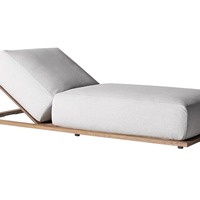 Chaise longue de piscine en bois massif imperméable pour extérieur, lit de jardin, transat de patio, lit de repos pour hôtel et jardin