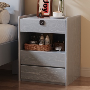 <span class=keywords><strong>Table</strong></span> <span class=keywords><strong>de</strong></span> chevet moderne et simple en bois massif avec serrure à empreintes digitales armoire <span class=keywords><strong>de</strong></span> rangement intelligente pour la sécurité à domicile petit salon - Product Image 3