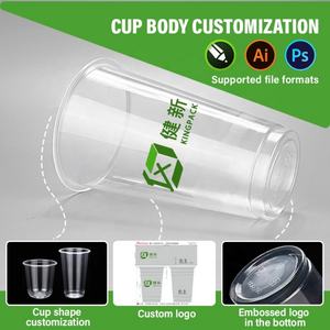 Tapas de Vasos de Plástico PP Desechables de Grado Alimenticio con Logotipo Personalizado, Impresión UV, Calibre 95, Capacidad de 700 ml, para Café, Leche Fría, Té, Vodka, Agua Mineral - Product Image 4