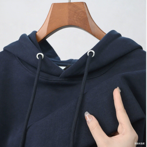 Áo khoác nam có mũ trùm đầu, cổ đứng, màu trơn, tay dài, kiểu dáng đa năng, có khóa kéo, thích hợp cho mùa xuân thu. - Product Image 2