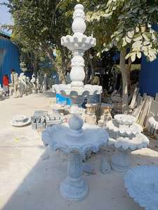 น้ำพุหินหินอ่อนสีขาวสไตล์โมเดิร์นผลิตภัณฑ์กลางแจ้งคุณภาพสูงพร้อมดีไซน์สวยคุณสมบัติการไหลของน้ำไหลได้ดี - Product Image 2