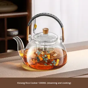 <span class=keywords><strong>Teiera</strong></span> <span class=keywords><strong>Elettrica</strong></span> in Vetro e Ceramica per Uso Domestico, Bollitore Salutare per Acqua, Infusione e Stufatura, Set da Tè Integrato - Product Image 6