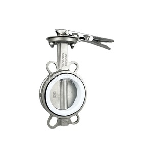 BCE Stainless Steel Butterfly Valve D71F DN100 <b>PTFE</b> Seal For Water Hydrophobic Use - Product Image 1
