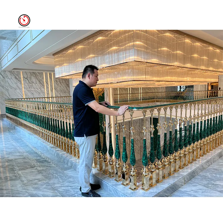 TT OEM ODM custom Foshan Supplier High End Palace Hotel Villa Tile Wall Floor Malachite Gemstone Slab For Home Decoration