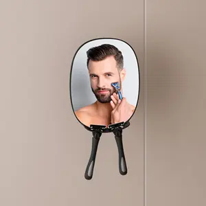 Infrangibile Anti appannamento Fogless da parete senza perforazione accessori da bagno impermeabili specchio da barba con supporto per rasoio