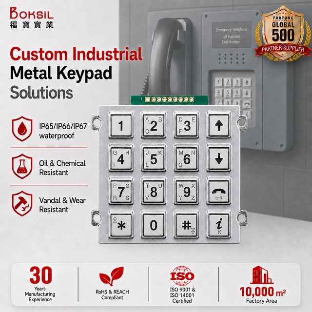 4x4 16 Keys Illuminated Matrix Stainless Steel Keypad Metal Dome pcb Dpad Anti-Destruction for Numeric Keyboard