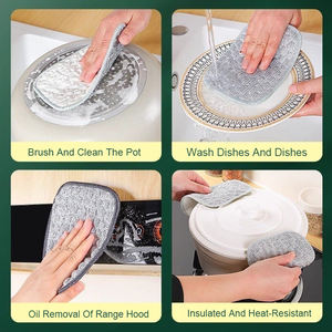 Paños de Limpieza de Microfibra con Alambre de Acero, Paños de Cocina Antiadherentes, Paños de Limpieza Reutilizables de Doble Cara - Product Image 3