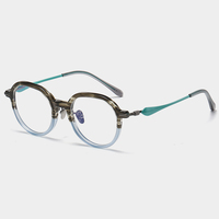 Monture de lunettes en titane pur fabriquée à la main en Chine, en stock, marques de lunettes, lunettes pour femmes, design spécial, montures de lunettes en acétate
