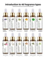 48 variétés d'huiles aromatiques fonctionnelles 100% naturelles et pures, au parfum frais et aux bienfaits hydratants (flacons compte-gouttes de 10 ml)