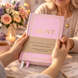 Diario con Tapa Dura, Cubierta de PU Rosa, Detalles en Dorado, Edición con Estuche de Regalo, para Compartir Vida, Amor y Valores - Product Image 1
