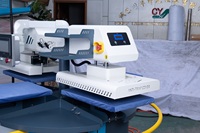 Presse à Chaud Rotative Pneumatique Entièrement Automatique à 4 Postes de Travail 40x50 pour l'Impression par Transfert sur Tissus Industriels et T-shirts