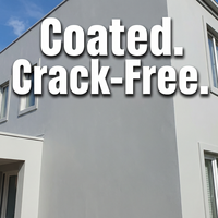 Peinture murale extérieure élastique résistante aux UV à base d'eau, revêtement flexible anti-fissures, marque POUR pour la façade extérieure des bâtiments