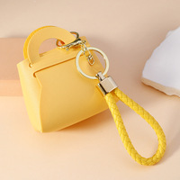 Mode petit cuir porte-clés portefeuille mini sac écouteur stockage charme pendentif sacs d'argent Simulation porte-monnaie portefeuille porte-clés