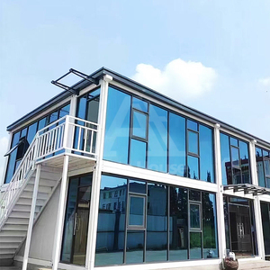 Maison conteneur préfabriquée modulaire moderne à faible coût avec structure en acier léger pour usage commercial (bar et bureau) - Product Image 2