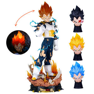 52cm PVC large size Vegeta Led Light Replaceable Resin Statues kid toys Anime Dragon Balls Action Figures