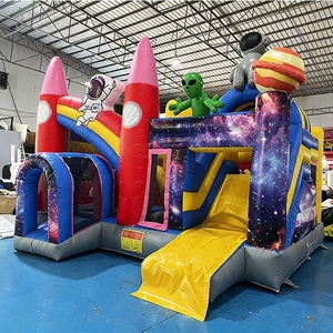 Château gonflable Astronaute pour enfants, usage commercial, avec toboggan et kits de réparation - Product Image 3
