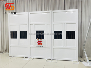 SMOOTH New Design Modern Black Drapery White Iron <b>Backdrop</b> Magic Champagne Wall Metal <b>Stand</b> Arch <b>Backdrop</b> - Product Image 3