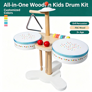 Juguete Sensorial Montessori de Madera <span class=keywords><strong>para</strong></span> Niños en Edad Preescolar, Juego de Percusión de 8 Piezas con 6 Tambores, Gran Venta - Product Image 1
