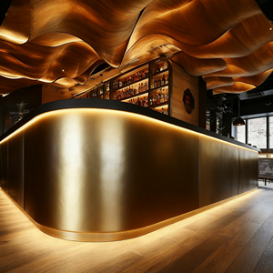 Bộ bàn ghế quầy bar trang trí nội thất bằng đá cẩm thạch và kim loại thiết kế hiện đại, bán buôn cho khách sạn & nhà hàng - Product Image 4