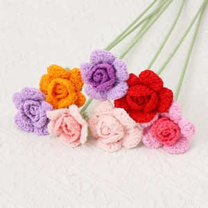 Finished Knitted Yarn Single-Head for Rose Artificial Valentine's Day Goddess Festival Wedding <strong>Holiday</strong> Gift Home Decoration - Product Image 2