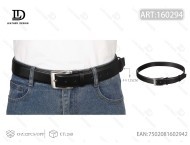 Cintura da Uomo in Vera Pelle 4.0cm con Fibbia a Perno Rivestita 125cm Casual Tinta Unita - Product Image 1