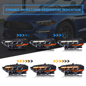 ไฟหน้า LED <span class=keywords><strong>VLAND</strong></span> สำหรับ Ford <span class=keywords><strong>Mustang</strong></span> 2018-2023 รุ่นที่ 6 แบบรีเฟรช พร้อมไฟ DRL สำหรับวิ่งกลางวัน และไฟเลี้ยวแบบ Sequential - Product Image 3