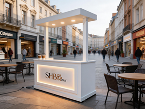 Chariot à bonbons pliable personnalisé en bois et métal pour <span class=keywords><strong>mariage</strong></span>, anniversaire, événement, décoration d'entreprise avec éclairage LED - Product Image 5