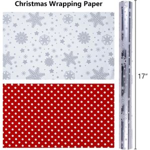 MAYPLUSS Christmas <b>Wrapping</b> <b>Paper</b> Roll 17in X 33ft Snowflake Silver Design Gift Craft Packaging - Product Image 4