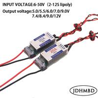 Régulateur de tension 20A SBEC UBEC, entrée 2-12S, deux lignes, sortie 5.0/7.4/8.4/9/12V pour test de batterie d'avion, voiture, bateau RC
