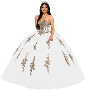 Vestidos <span class=keywords><strong>de</strong></span> Quinceañera Clásicos Sagemary con Escote Corazón para Adolescentes, Apliques Fuera del Hombro, Lazo, Corsé Brillante, Vestidos <span class=keywords><strong>de</strong></span> <span class=keywords><strong>15</strong></span> Años - Product Image 5