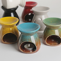 Cadeau de déménagement : Brûleur d'huiles essentielles en céramique pour aromathérapie, diffuseur de cire fondue, diffuseur d'huiles en céramique, support pour bougie chauffe-plat