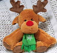 Écharpe de Noël personnalisée, jouet en peluche renne, poupée renne en peluche douce, oreiller mignon en forme de fauve de Noël pour cadeau d'enfant et décoration intérieure