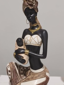 Художественная винтажная Статуэтка из смолы, африканский декор, креативное ретро-произведение искусства для книжной полки, гостиной, витрины для входа - Product Image 5