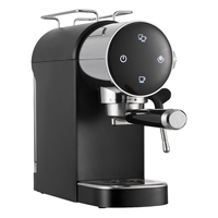 Cafetera Espresso AZ-EM1511 de Plástico con Control Táctil, Pre-infusión, 15 Bares, Semiautomática, para Latte Art
