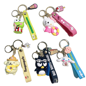 Hot Selling 5 Style for Sanrio 3D Key Chains Cinnamon TuxedoSam KEROKERO KEROPPI Made of Rubber Wholesale