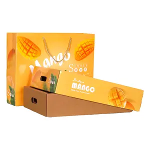 Custom wholesale fruit box package peach vegetables cherry double corrugated carton shipping banana packaging kraft paper box