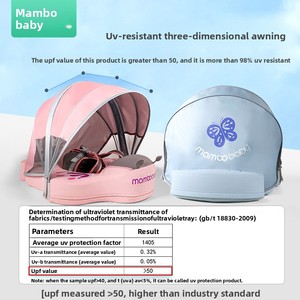 Flotador de natación Manbao para bebés de 0 a 3 años, anillo flotador axilar con forma de <span class=keywords><strong>huevo</strong></span>, protección solar, para tiempo boca abajo y aprendizaje de natación - Product Image 2