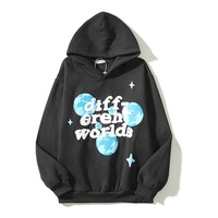 Streetwear personnalisé avec strass 100% coton Sweatshirts à capuche avec impression bouffante 3d lourde en coton pour hommes